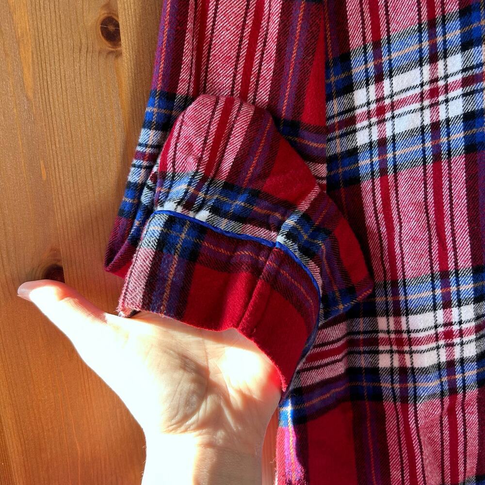 Soft Surroundings Red Plaid Flannel Pajama Set Jolly Good Womens Large Holiday - Picture 6 of 12